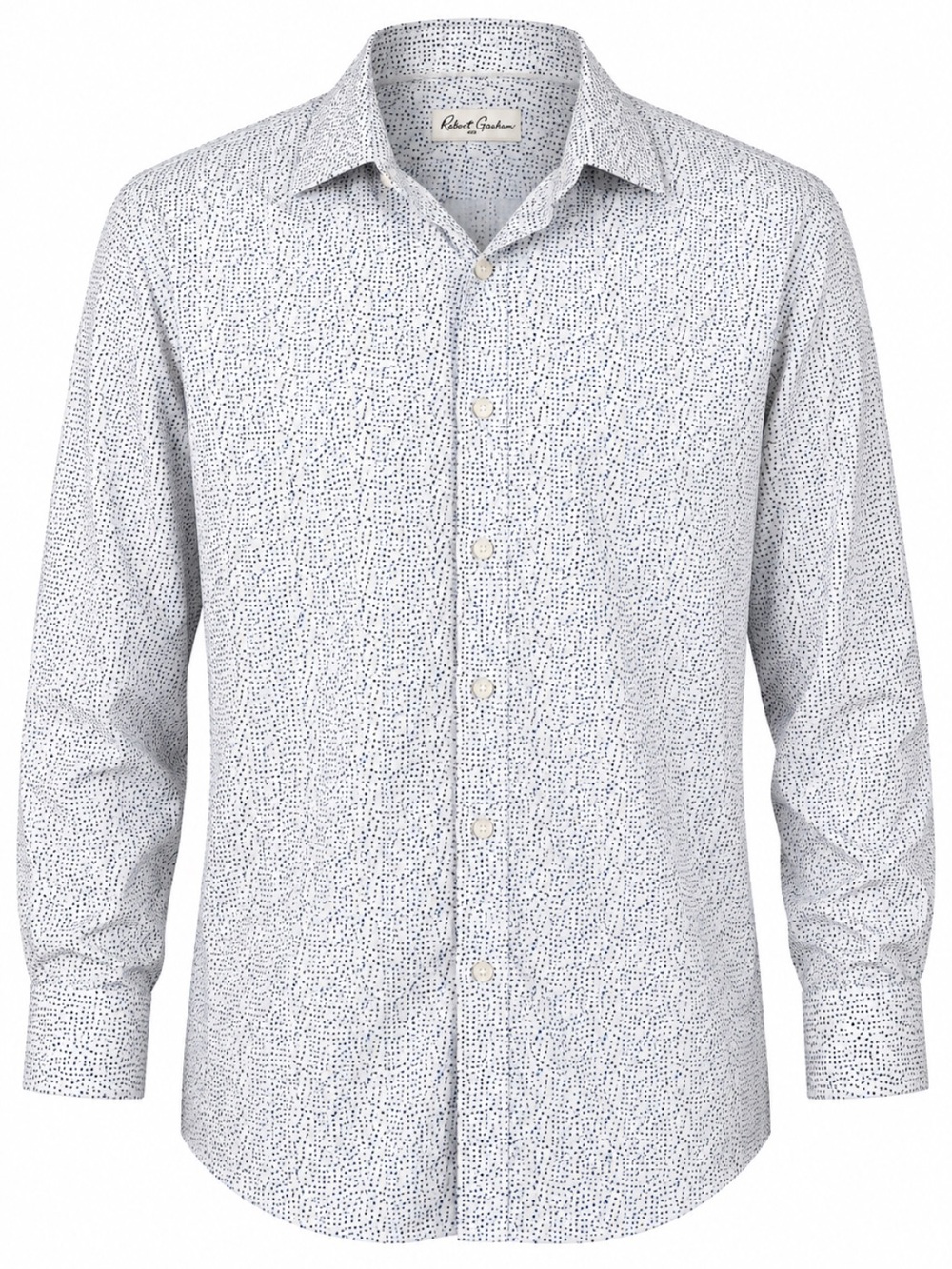 Robert Graham men’s blue black dotted print cotton button down shirt size XL